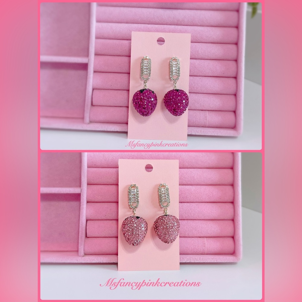 Strawberry rhinestone earrings